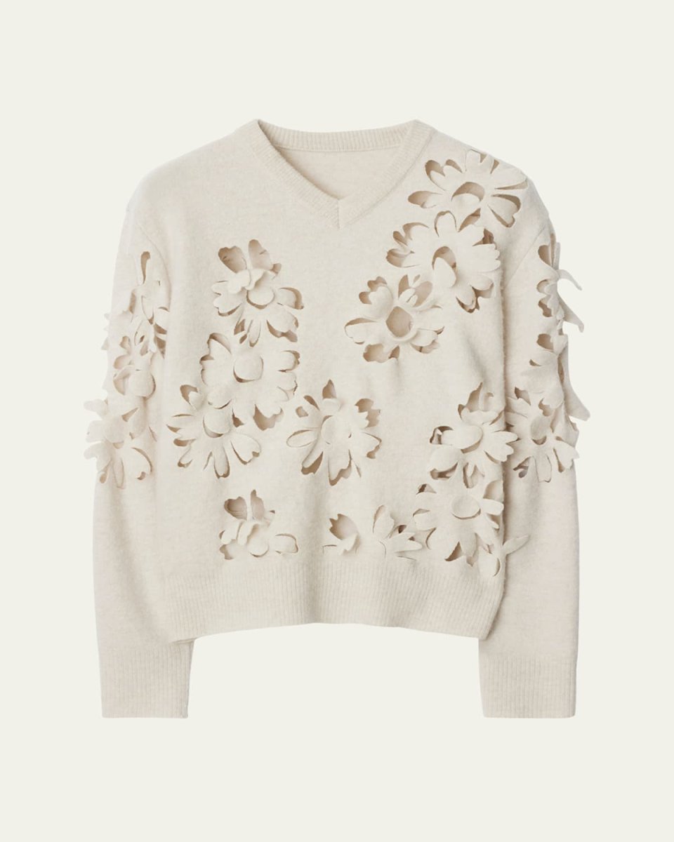 Daisy Cutout Wool Sweater